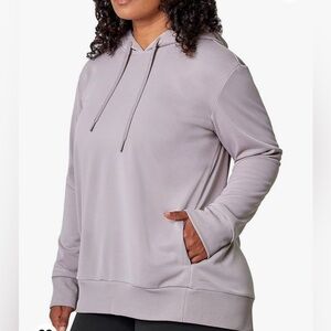 MONDETTA Women's Sweater Pocketed Hoodie Gray SZ/SM